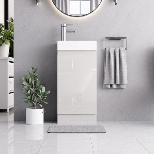 400mm Denvor White Vanity Unit