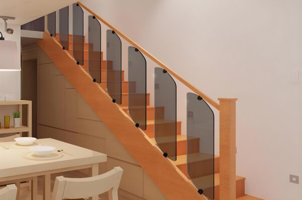 Staircase glass panels