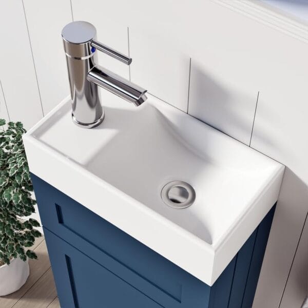 Crawley Blue 400mm Vanity Unit with Free Waste - Image 3