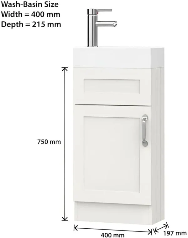 400mm Crawley White Vanity Unit