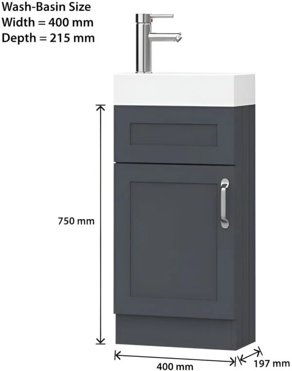 400mm Crawley Grey Vanity Unit