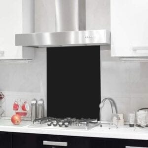 black glass splashback 60x65cm