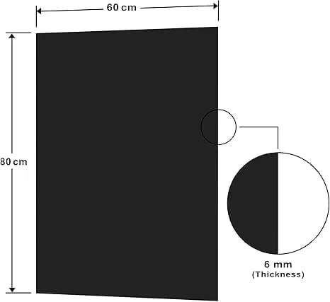 black glass splashback 60x80cm