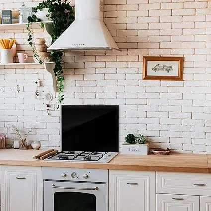 black glass splashback 60x80cm