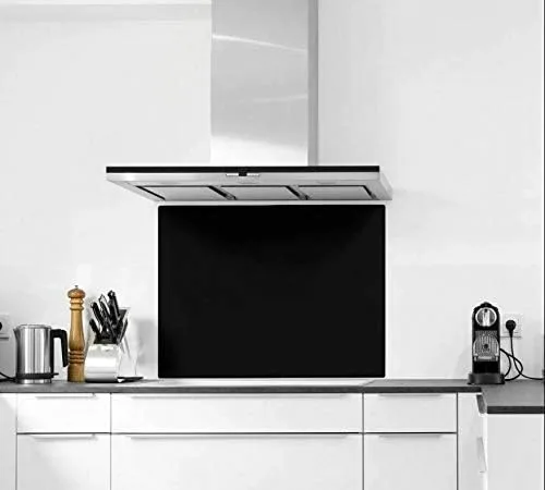 black glass splashback 60x80cm