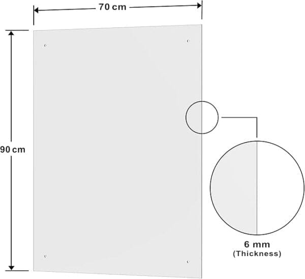 Transparent Glass Splashback 70x90cm