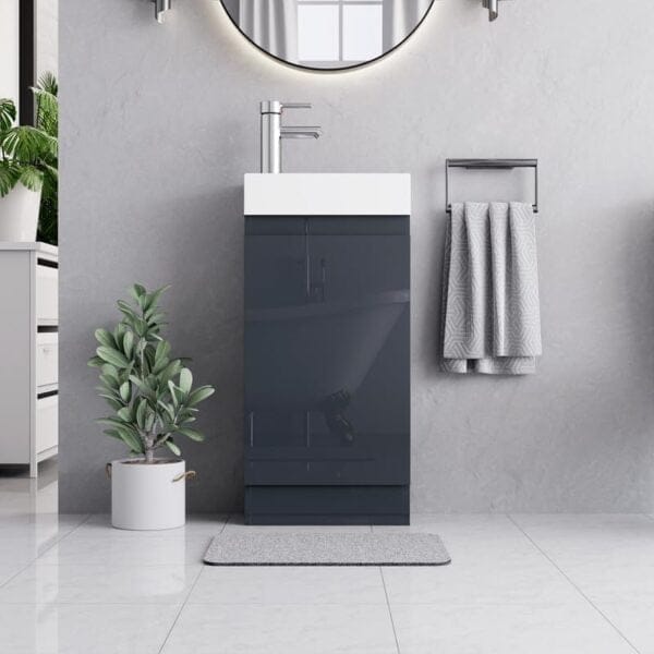 400mm Denvor Grey Vanity Unit