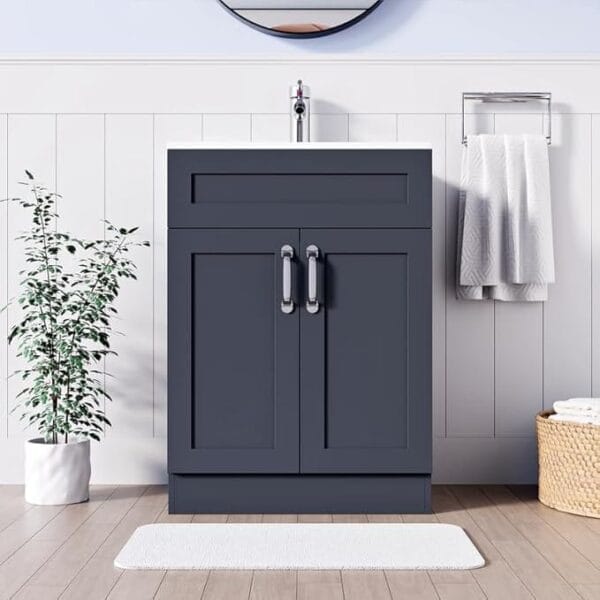 Crawley Grey 600mm Vanity Unit with Free Waste