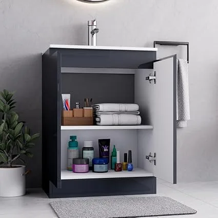 600mm Denvor Grey Floor Standing Vanity Unit