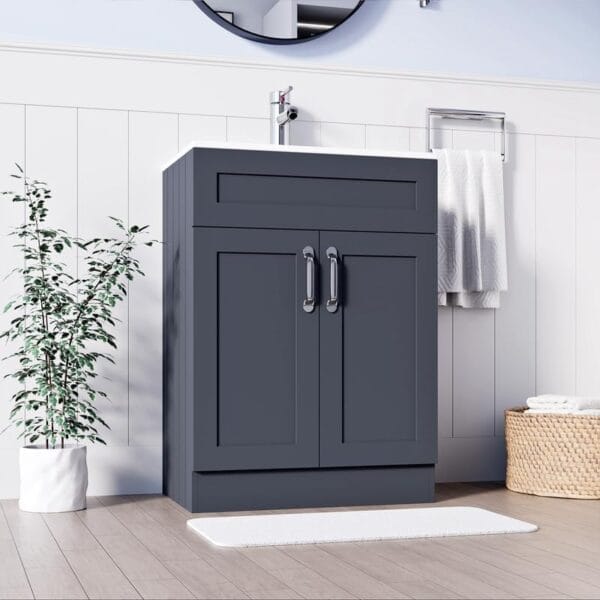 Crawley Grey 500mm Vanity Unit with Free Waste - Image 2