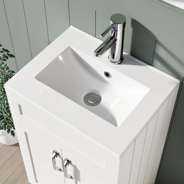 Crawley White 500mm Vanity Unit with Free Waste - Image 5