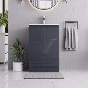 Belofay - Denver Grey 500mm Vanity Unit with Modern Basin and Storage