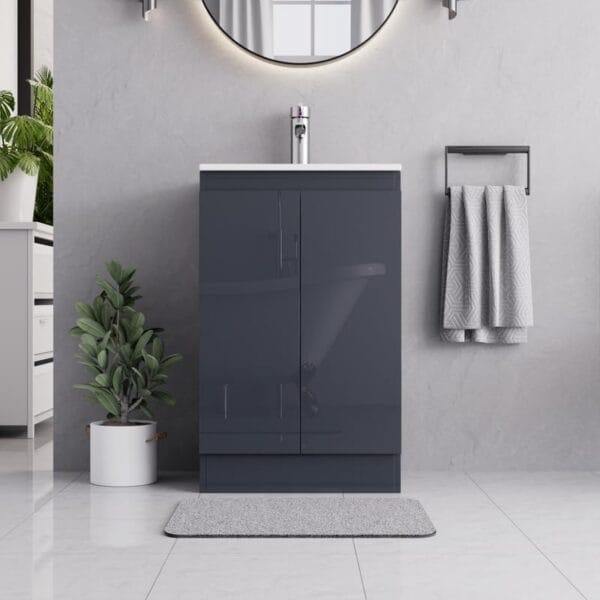 Denver Grey 500mm Vanity Unit with Free Waste