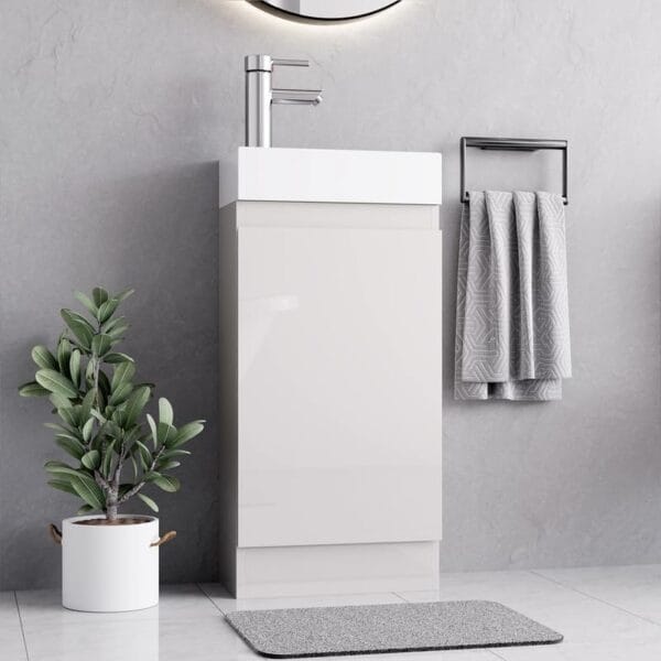 Denver White 400mm Vanity Unit with Free Waste - Image 4