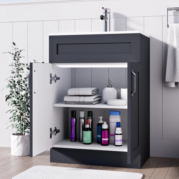 Crawley Grey 500mm Vanity Unit with Free Waste - Image 4