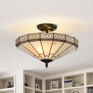 Tiffany Ceiling Light - 16x11 Inches