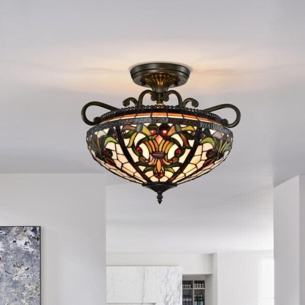 Semi Flush Tiffany Ceiling Light