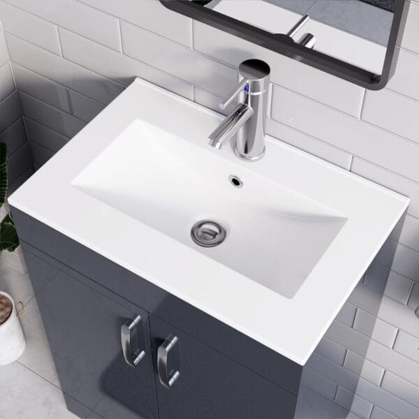 Denver Grey 500mm Vanity Unit with Free Waste - Image 5