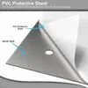 PVC protective sheet being peeled off a stainless steel splashback to prevent scratches and damages.