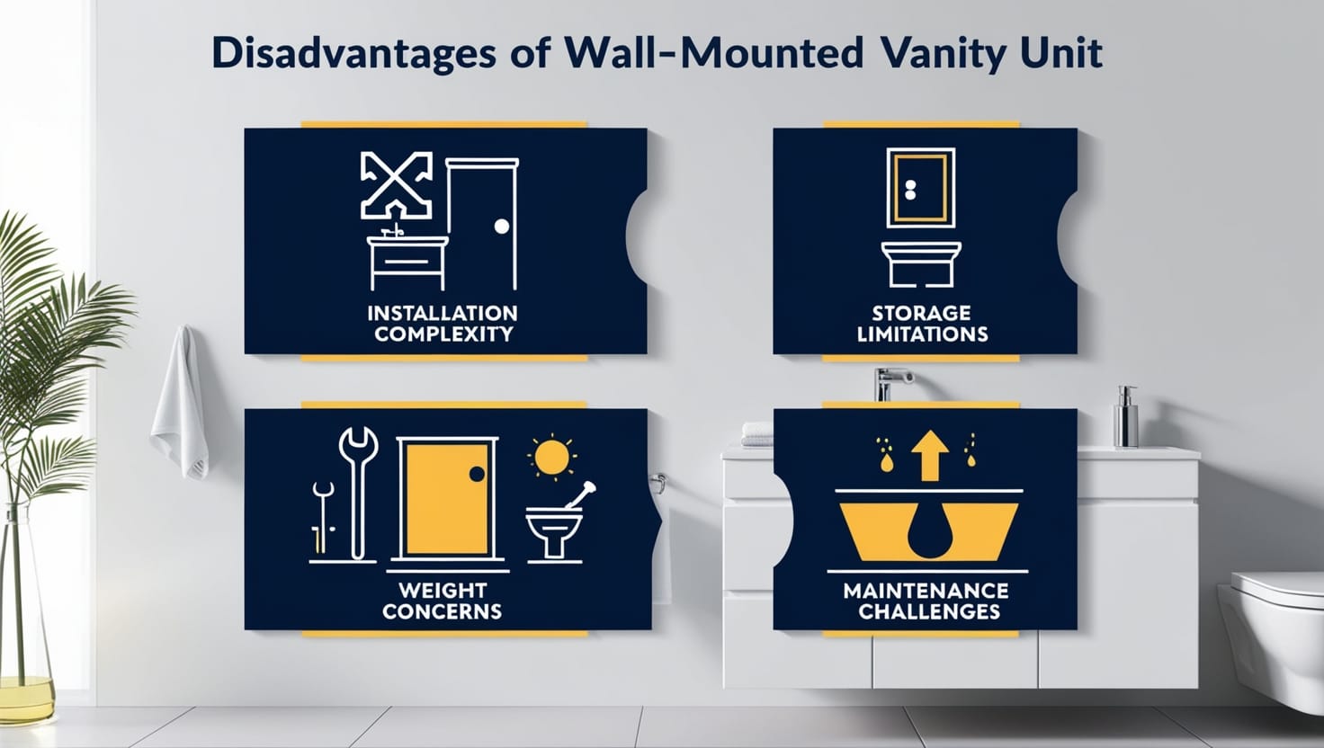 disadvantages of wall-mounted vanity unit