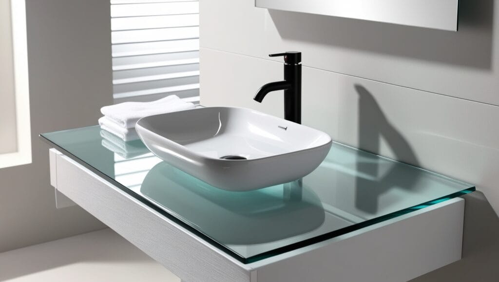 Glass Top Vanity Units