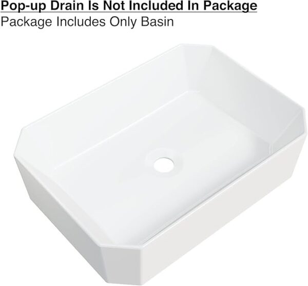 Ceramic Cloakroom Basin Gloss White Countertop Sink - Image 5