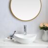 Sleek glossy white oval counter top basin for cloakrooms and vanities
