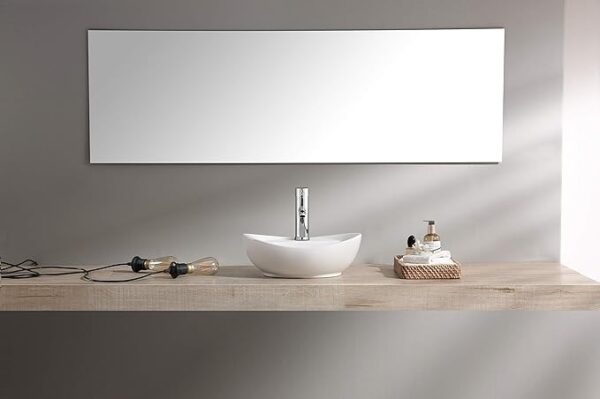 Glossy White Oval Countertop Basin - Image 5